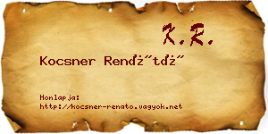 Kocsner Renátó névjegykártya